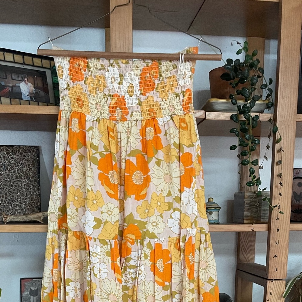 Stunning Mille strapless 70s print dress - Picture 2 of 4